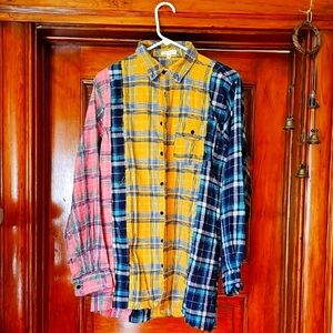 Better Be Colorblock Plaid Button-Down Shirt in Yellow, Pink, Blue
